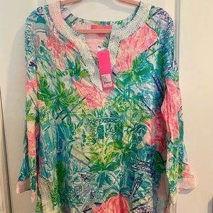 Lilly Pulitzer tunic top, size large, in Bohemian Princess print